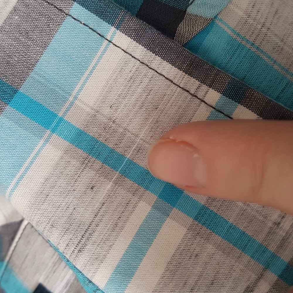 Men's Prana Short Sleeve Blue Plaid Organic Cotton Blend Button Down Size S - Picture 13 of 13